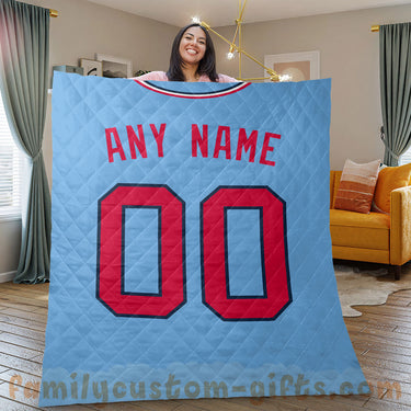 Custom Premium Quilt Blanket Minnesota Jersey Baseball Personalized Quilt Gifts for Her & Him